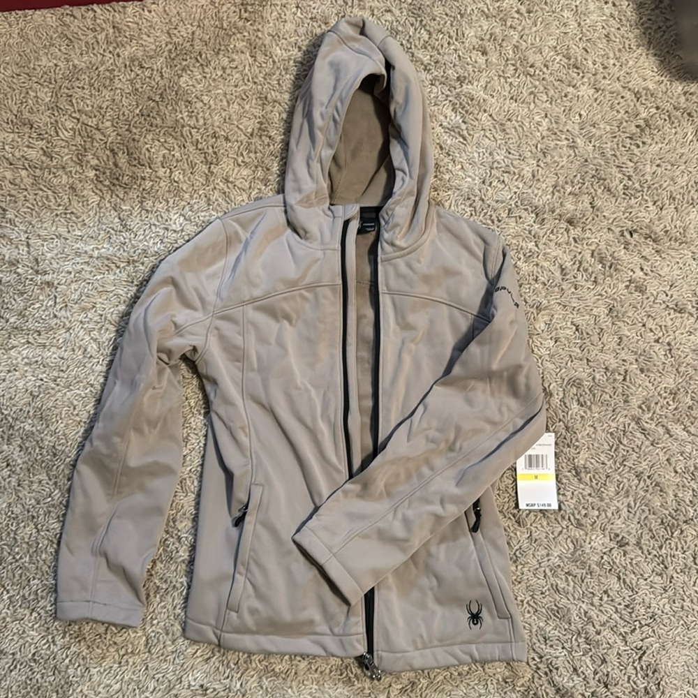 Spyder Women's Alyce Full Zip Soft Shell Hooded Jacket size medium